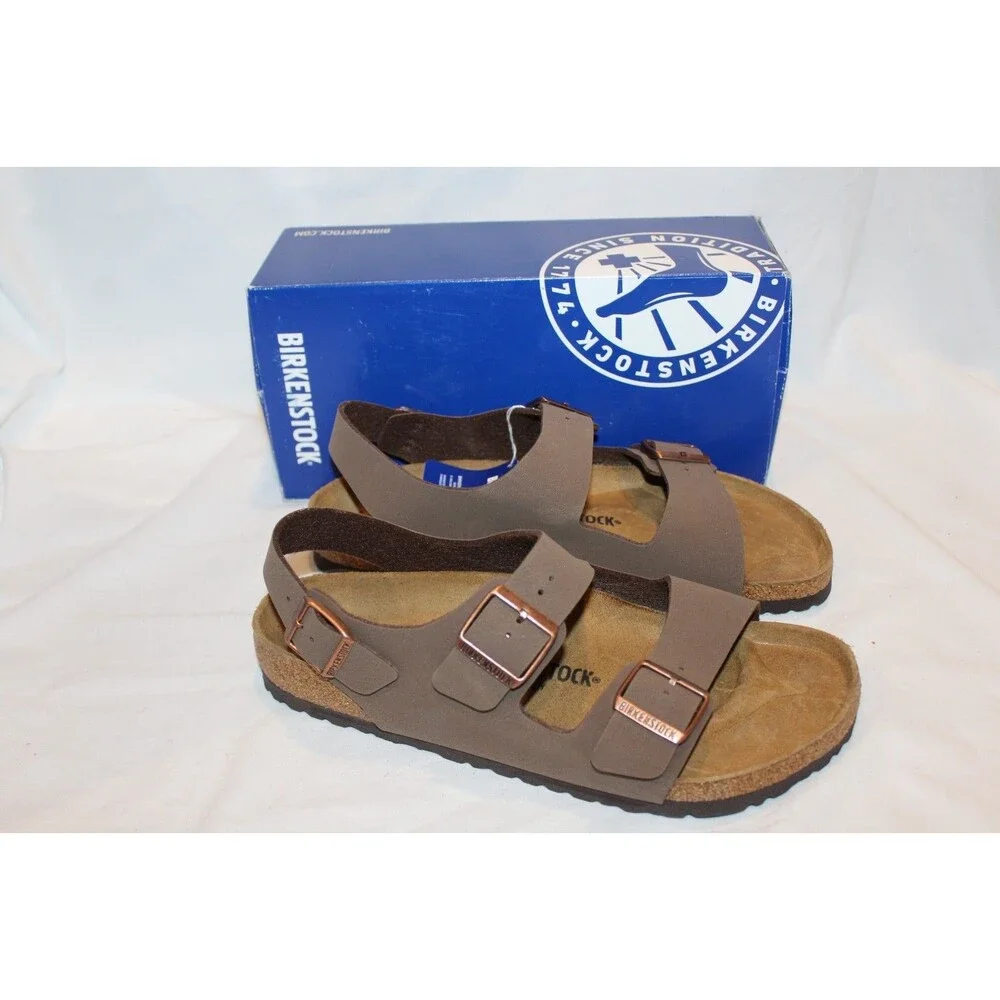 BIRKENSTOCK MEN'S MILANO BS LEATHER MOCHA EU 44 US 11 REGULAR NIB